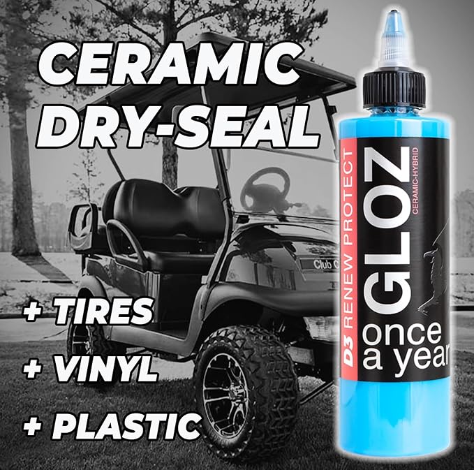 RENEW PROTECT - GLOZ - Real Restoration & True Protection, Dry-Seal Protectant for Tire & Trim, Mid- High Shine, Mats - RV- Motorcycle-Safe, Acrylic Ceramic-Hybrid Protectant, Wash-Proof, 5 min 16oz