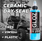 RENEW PROTECT - GLOZ - Real Restoration & True Protection, Dry-Seal Protectant for Tire & Trim, Mid- High Shine, Mats - RV- Motorcycle-Safe, Acrylic Ceramic-Hybrid Protectant, Wash-Proof, 5 min 16oz