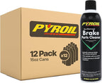 Pyroil Non-Chlorinated Brake Parts Cleaner, No VOC (50 State Formula), Instantly Removes Brake Dust, Grease & Grime, Quick Drying, 15 Oz (Pack of 12)