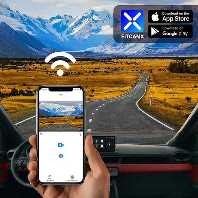 Fitcamx 4K Dash Cam Suitable for 2026 Honda Passport RTL TrailSport Touring Blackout Elite (HD2-D4100), OEM Factory Look, UHD 2160P Video, WiFi & APP, Loop Recording, G-Sensor, Plug & Play, 64GB Card