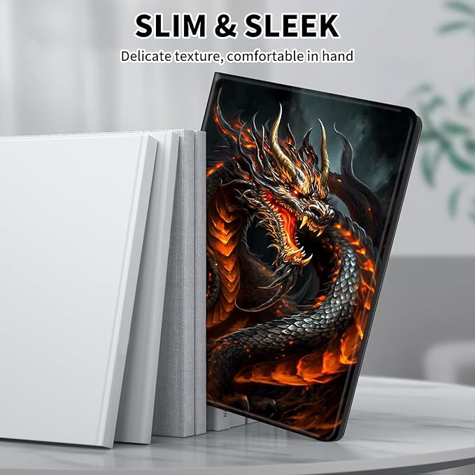for Kindle Paperwhite Case,6" Kindle Paperwhite 4 10th Generation Case 2018 & Kindle Paperwhite Signature Edition,Leather Slim Adjustable Stand Cover Auto Wake/Sleep,Red Fire Dragon