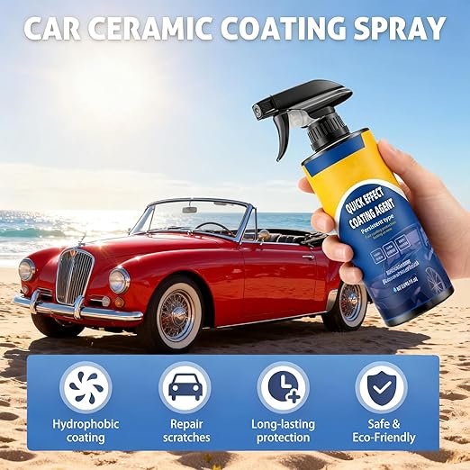 Advanced Car Quick-Acting Coating Agent Spray, 2025 New Quick Effective Coating Spray, Car Scratch Polish Spray Waterless Wash, Oil Film Emulsion Glass Cleaner (2 Set)