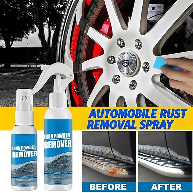 Multi-Functional Quick-Acting Rust Removal Spray, Iron Power Remover, Portable & Effective Car Rust Remover, for Vehicles, Tools, Metal, Chains (100ML)