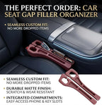 Seat Gap Filler 2 Pack, Car Seat Gap Plug with Storage Slot for Phone & Keys, High-Density Elastic Car Slot Organizer for Most Cars, SUVs, and Trucks - Red