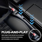 2PCS Car Seat Gap Filler Organizer,Multi-Purpose Car Seat Gap Fillers with Seats Belt Holes & Phone Holder,Universal Console Catcher Between Seats Cars Interior Accessories