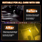 2 PCS USB LED Lights for Car Interior, Touch Dimmable Ambient Lighting, Mini Retro Glass Bottle Night Light Bulb for Vehicle, Bedroom, Camping(Warm White)