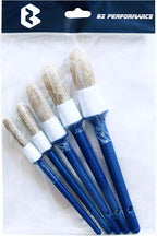 Natural Boar Hair Detailing Brush 5pcs Set, Automotive Non-Slip Detail Brushes for Cleaning Wheels, Engine, Interior, Exterior, Leather, Seat, Lug Nut, Emblems, Air Vents, Car, Motorcycle