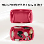 DGAZ Silk Purse Organizer Insert Fits LV Speedy 16/20/25/30/35/40/45 bags，Silky Smooth Bag Organizer，Luxury Handbag & Tote Shaper(Rose lipstick,SP35)