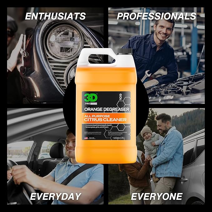 3D Orange Degreaser + LVP Interior Cleaner – Dual Surface Car Cleaning Kit for Interior & Exterior Grime