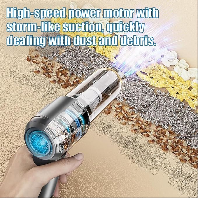 Car Vacuum Handheld Cordless, 20000Pa Brushless Motor, 1.5 lbs Lightweight 4-in-1 Portable Vacuum Cleaner with Washable Filter - Rechargeable for Pet Hair, Car, Home for Gift