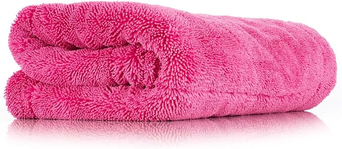 The Rag Company - The Liquid8r M22 Drying Towel - 70/30 Blend, Microfiber, High Absorbency, 20in x 20in - Pink