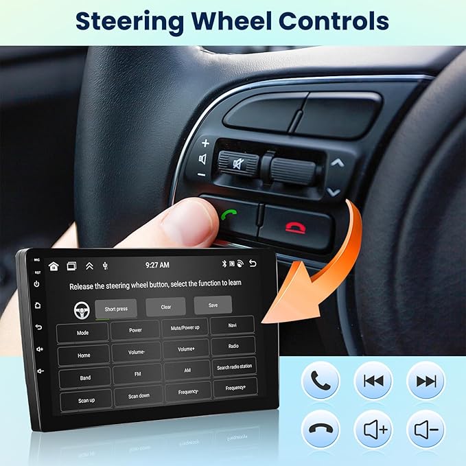 [6G+128G 8-Core] 10.1 Inch Double DIN Android 15 Car Stereo with Wireless CarPlay & Android Auto, HD Touchscreen Dash Kit with GPS WiFi FM/RDS BT5.0 32EQ DSP 59UI SWC Free Backup Camera
