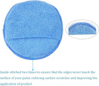 AutoCare Microfiber Wax Applicator, Ultra-Soft Pads with Finger Pocket for Cars, Foam Sponge (Blue, 5" Diameter, Pack of 10)