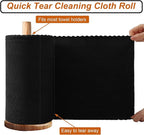 80 Pack Microfiber Cleaning Cloth Roll,Lint Free Rags & Tear Away Reusable Towels Washable Scratch,Ultra Absorbent Dish Rags(12" x 12") for Car Kitchen Home Garage-Black