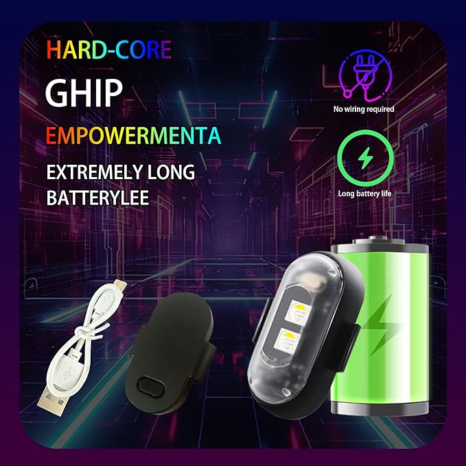8PCS Wireless Led Aircraft Strobe Lights with Remote, 8 Colors Waterproof Anti-Collision Moto Glow Up Warning Lights,High Brightness Wireless Led Strobe Light Underglow for ebike Car Motorcycle Drone