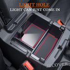 Compatible with Center Console Organizer Tray Jeep Wrangler JL/JLU 2018-2023 2024 2025 2026 and Jeep Gladiator JT Truck 2020-2023 2024 2025 2026 Insert Armrest Accessories (Not for JK/JKU)(Red Trim)