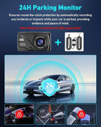 Dash Cam Front and Rear, 2.5K Dual Dash Camera for Cars W/ 64GB Card,3" IPS Screen Dash Cam Built-in 5G WIFI, Car Camera with G-Sensor, Loop Recording, Night Vision, 24H Parking Monitor,170°Wide Angle
