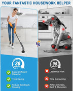 Electric Spin Scrubber -[Upgraded Version] [IPX7 Waterproof] Bathroom Scrubber Electric with 7 Brush Heads, 2 Speed, 400 RPM Power Scrubber with Detachable Long Handle for Bathroom, Home
