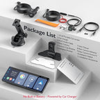 10.26" Portable Carplay Screen for Car, 4K HD Car Stereo Touch Screen with Apple CarPlay and Android Auto, 4K Dash Cam, 1080P Backup Camera, Mirror Link, Voice Control, Bluetooth, GPS, AUX/FM