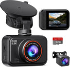 Dual Dash Cam Front and Rear — 2.5K HDR Night Vision Car Camera with G-Sensor & 24H Parking Monitor, Compact Plug & Play Dash Cam with Super Capacitor, 32GB Card Included, Supports 256GB Max