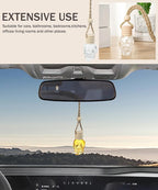 bylikeho 7PCS Car Diffuser Bottle,Automotive Use Car Diffuser Car Hanging Glass Bottle,Car Accessories Car Decor Car Hanging Diffuser,Skull Glass Bottle Hanging Diffuser Bottle for Cars