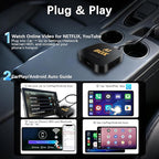 AI Box Carplay, 2+16GB Ai Magic Box for Streaming Netflix/YouTube/TikTok, Car Play Wireless Adapter Supports iPhone & Android Auto, Plug & Play, for Cars with OEM Wired CarPlay/Android Auto