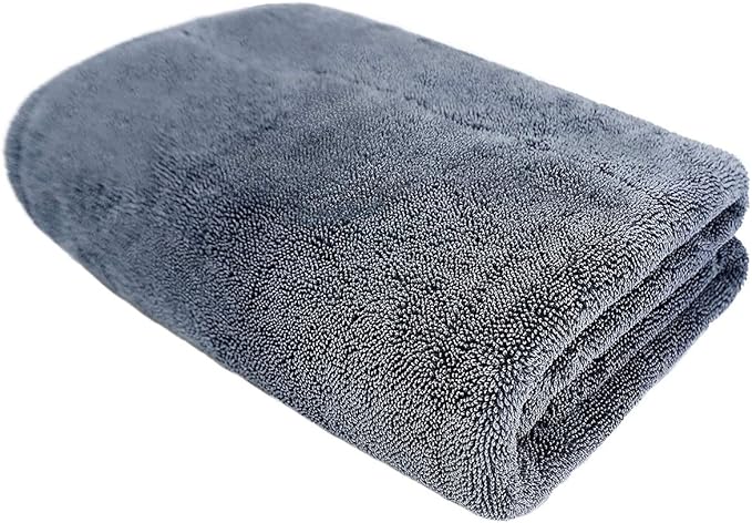 Microfiber Car Drying Towel, 1300GSM Superior Absorbency Twist Loop for Drying Cars, Trucks, and SUVs (Gray, 20"x32")