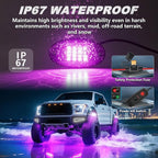12Pods RGB LED Rock Lights for Trucks Pickup Jeep UTV ATV SXS Offroad, Multicolor Underglow Light Kit with APP/RF Remote Dual Zone,Plug and Play&Pre Wired 12V Vehicle Underbody Accent Light Waterproof