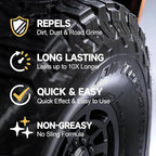 toretark Ceramic Tire Shine Spray — High-Gloss Wet Look Tire Coating with Ultra-Dense Nylon Brush Applicator, UV Protection, Long-Lasting Shine for Car Truck RV Motorcycle (3.4 Fl Oz)