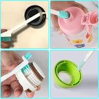 Small Household Cleaning Brushes by ELEMGULY,18 Pcs Crevice Brush for Hole, Gap, Corner, Space, Micro Crevice Scrub Cleaner Tool for Bottle, Keyboard, Window, Door Track