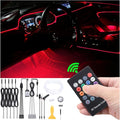 Car Ambient Lighting Kit 64 Colors Multicoloured Music Optic Fiber RF Remote Control Car DIY Decorative Atmosphere Lighting DC 12V 1W 6m
