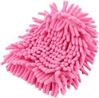 uxcell Car Cleaning Washing Microfiber Mitten Glove Pink
