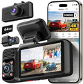 REDTIGER F17 4K 3 Channel Dash Cam, STARVIS 2 IMX675 HDR, 2160P+1080P+1080P Front Inside and Rear Triple Car Camera with 64GB Card, 5.8GHz WiFi GPS, IR Night Vision, G Sensor, WDR, Parking Mode