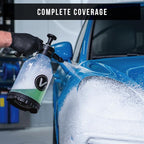 VIKING V+ Premium Foam Pump Sprayer for Car Cleaning Kit and Car Detailing Kit, Foaming Spray Bottle with Trigger Lock, Adjustable Nozzle; Clear Canister with Level Indicators; 1.25L Working Capacity