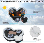 2PCS Solar Heart Lights for Car Window - Auto On/Off at Night, No Wiring Needed, Waterproof Romantic Gift for Her/Him, Car Gift Anniversary, Windshield Dashboard Decoration (Blue)