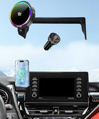 Qi2.2 25W Magnetic Car Mount Charger for Toyota Camry 2021 2022 2023 2024 Accessories, for Fast Charging Cell Phone Holder 7 Inch Screen Fixed Clip with Cooling Fan＆54W Fast Adapter