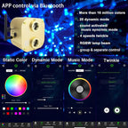 AZIMOM Bluetooth 20w Upgraded Fiber Optic Lights Twinkle Star Ceiling Lighting Kits 1100pcs0.03in13.1ft Fiber Strands Dual Port RGBW Sound Remote Control Light Source Home Indoor Car Ceiling Decor
