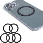 Magnetic Wireless Charger Universal Metal Rings - 5pcs,for MagSafe-Compatible Charger on iPhone 14/13/12 Pro/Max/Mini Case and Samsung Galaxy (Black - 5pcs)