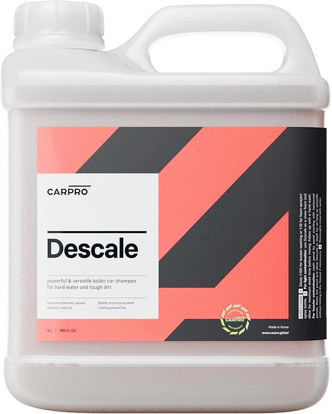 CARPRO Descale Acidic Car Shampoo Wash Concentrate, Removes Minerals, Waxes, Sealants & Oils - Gallon (135oz)