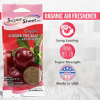 Organic Under the Seat Car Air Freshener, Long Lasting Fragrance, Cranberry Scent, 3 Pack