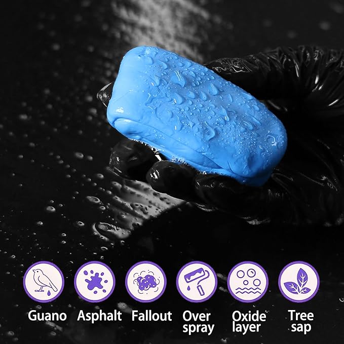 3 Pack 300g (3×100g) Medium Grade Clay Bar Kit – Auto Detailing Magic Clay Cleaner for Car Paint, Glass, Metal & Plastic – Removes Fallout, Sap, Overspray, Water Spots – Reusable No Scratch Clay Bars