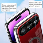 Guppy Compatible with iPhone Air Magnetic Case, with Full Camera Lens Protector [Compatible with MagSafe] Scratch Resistant Gradient Glass Back Cover Phone Case-Red