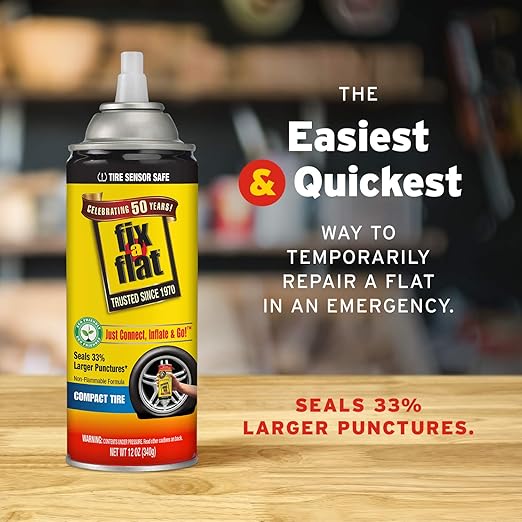 Fix-A-Flat Tire Sealant and Car Tire Inflator 12oz (2-Pack)
