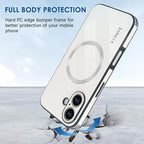 Guppy Compatible with iPhone 17 Magnetic Case, with Full Camera Lens Protector [Compatible with MagSafe] Scratch Resistant Gradient Glass Back Cover Phone Case-White