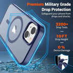 SUPFINE Magnetic for iPhone 14 Case & iPhone 13 Case (Compatible with MagSafe)(Military Grade Drop Protection) Slim Translucent Matte Shockproof Phone Cover,Lavender Gray