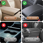 5-in-1 Center Console Cover for Car, Universal Armrest Cover Cushion, Upgrade Arm Rest Cover for Car with Cup Holder & Storage, PVC Leather Armrest Pad with Phone Slot & Tissue Holder, Black