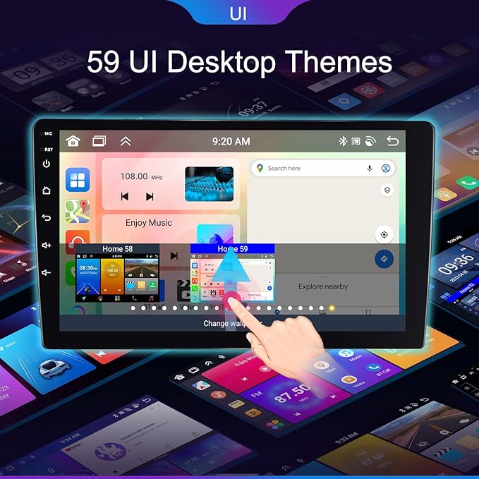 [6G+128G 8-Core] 10.1 Inch Double DIN Android 15 Car Stereo with Wireless CarPlay & Android Auto, HD Touchscreen Dash Kit with GPS WiFi FM/RDS BT5.0 32EQ DSP 59UI SWC Free Backup Camera