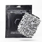 Blackline Car Wheel Mitt -Premium Scratch Free Microfiber Wash Mitt for Automotive Cleaning|Car Detailing Accessory Works with Bucket, or Foam Cannon | 70%/30% Microfiber Blend