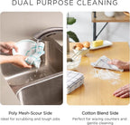DII Scrubber Dishcloths Collection Windowpane Dishrag Set, 12x12, Gray Buffalo Check, 6 Piece