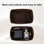 DGAZ Silk Purse Organizer Insert Fits LV Speedy 16/20/25/30/35/45 bags，Silky Smooth Bag Organizer，Luxury Handbag & Tote Shaper（Global Brown，SP45）